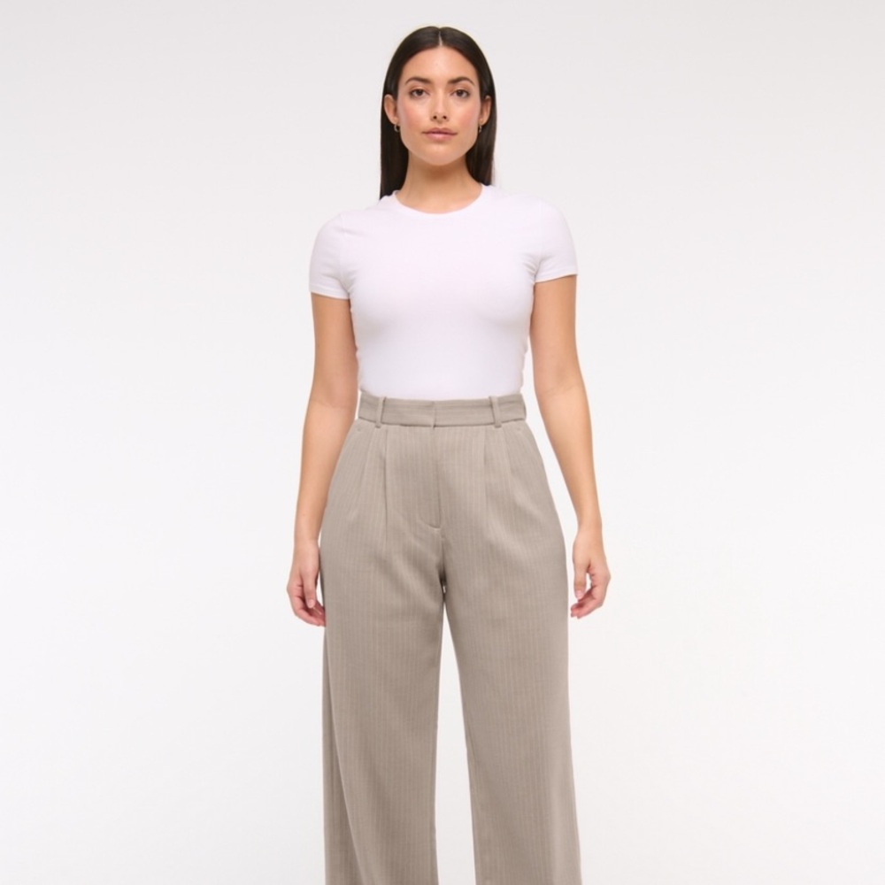 Abercrombie & Fitch Light Taupe Curve Love Sloane Pants